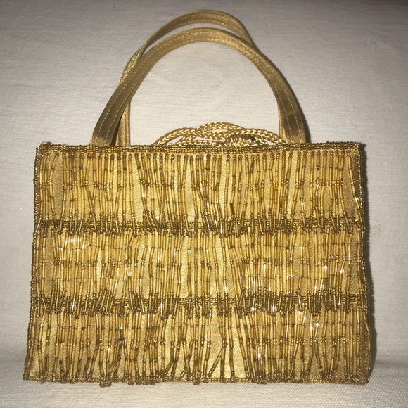 Bijoux Terner Handbags - NWOT GOLD BEADED EVENING BAG